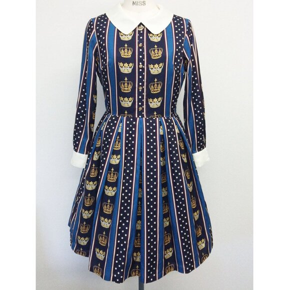 Leur Getter Dresses & Skirts - Leur Getter Navy Crown Stripe Dress